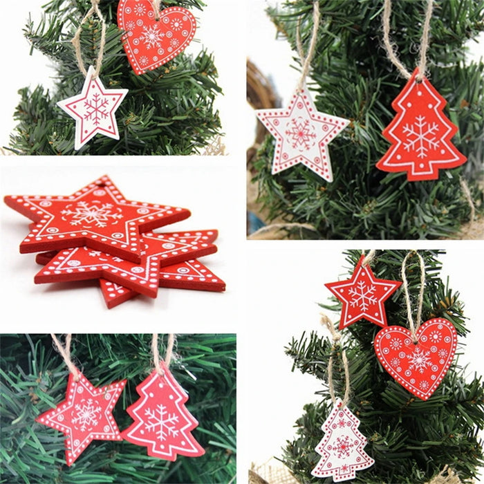 1Pcs Christmas Wooden Ornaments Christmas Tree Hanging Pendants Decoration