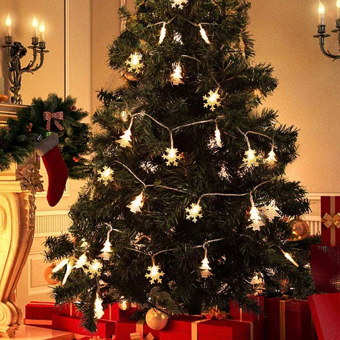 Christmas Led String Lights Christmas Tree Snowman Elk Star Snowflake Warm Atmosphere DIY Decorations New Year Xmas String Light