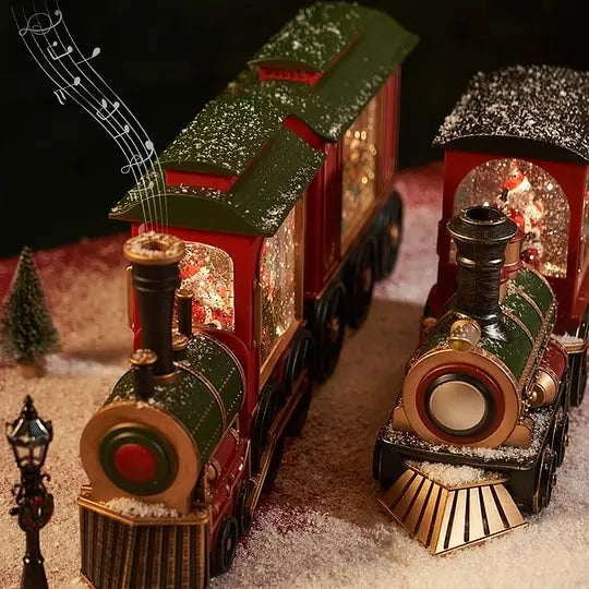 Christmas Gift Train Crystal Ball Ornament Lighting Train