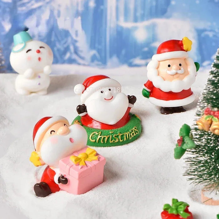 Christmas Santa Claus Snowman Figurine Miniatures Figurines