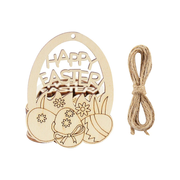 Easter Decoration for Home Wooden Easter Egg Holder Shelves DIY Craft Handmade Ornaments Kids Gift Happy Easter Party Decor 2025