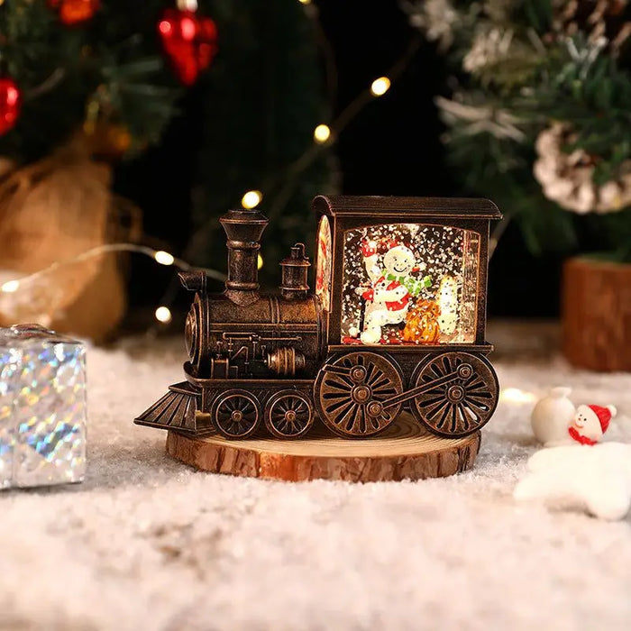 Christmas Gift Train Crystal Ball Ornament Lighting Train
