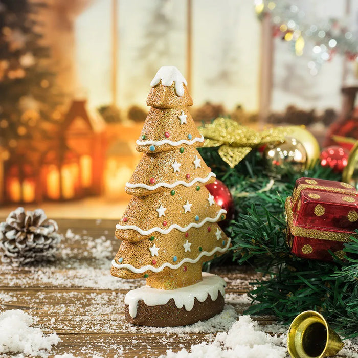 Vilead 15cm Resin Gingerbread Christmas Tree Figurines