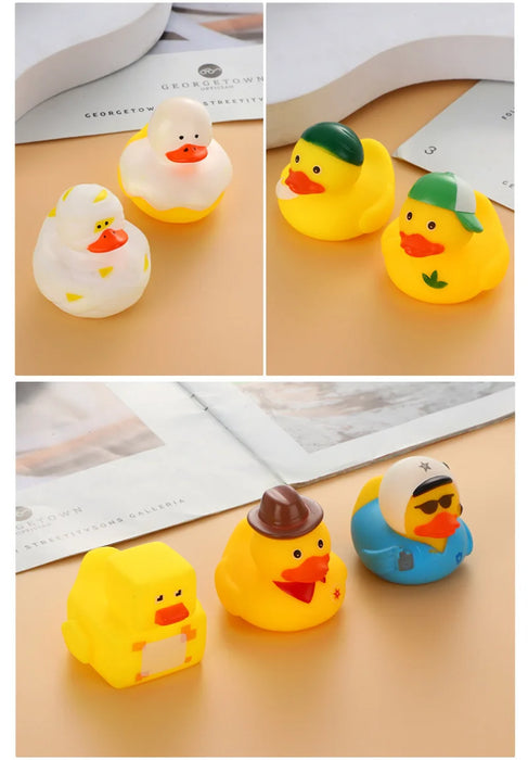 Cute Floating Little Yellow Duck with Squeeze Sound Baby Bath Toys
