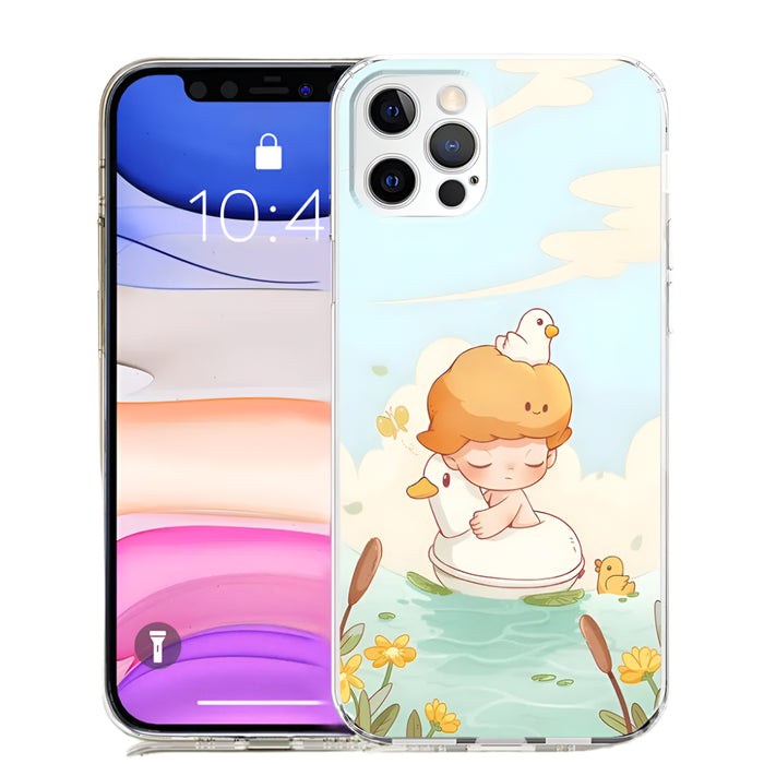 Cartoon DIMOO Case for iPhone 16 13 14 Plus 15 Pro 7 8 Plus Max Clear Silicone Phone Cover Cute Coque