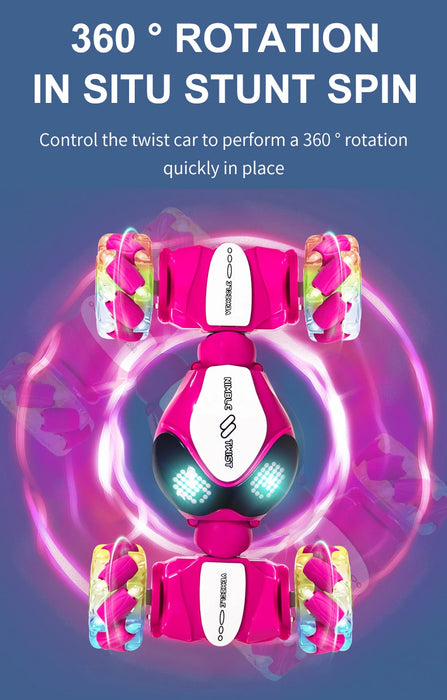 Rc Stunt Car Dual Remote Control Watch Gesture Sensor Drift 2.4GHz 4wd Rotation Deformation Electric Toy for Kids Boys Christmas
