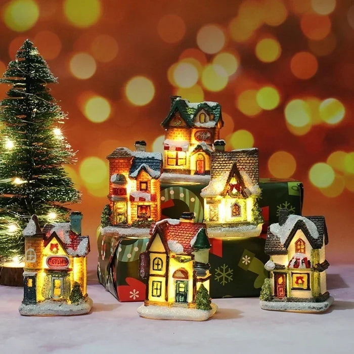 Christmas Home Decoration Miniature Village House Building Ornaments