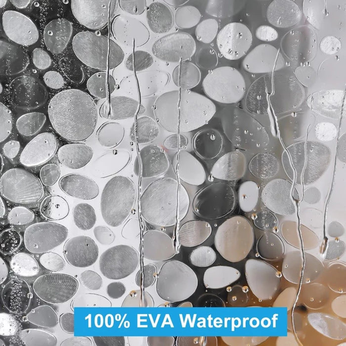 Pebble Shower Curtain Transparent Lining Waterproof Bathtub Bathing Cover Cobblestone Bathroom Bath Curtains Liner
