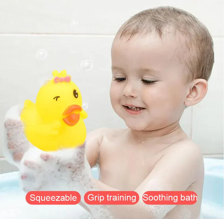 1pcs Yellow Baby Duck Rubber Bath Toys for Toddler
