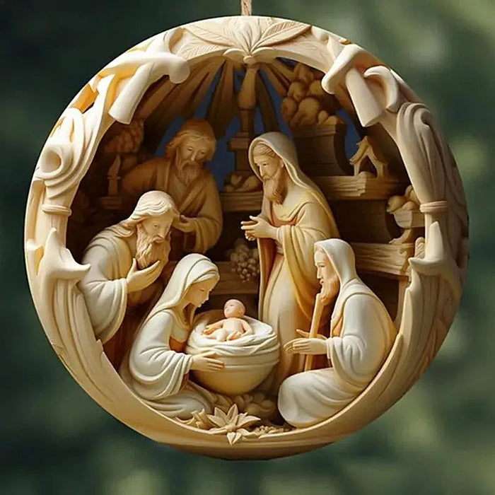 5pcs Nativity Christmas Tree Pendant Jesus Christ Hanging Ornaments