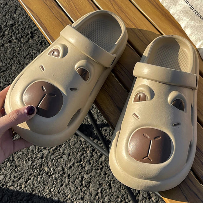 Capybara Women's Perforated Slides - New Summer EVA Sandals, Cloud Comfort, Anti-Slip Home Outdoor Dual Use