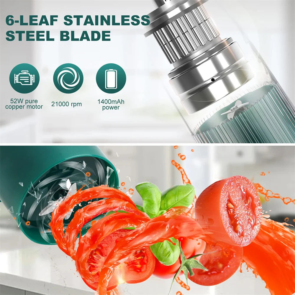 Portable Blender in Bottle Fresh Juicer Blender Rechargeable Mixer Smoothie Blender Electric Orange Fruit Juice Extractor Machine