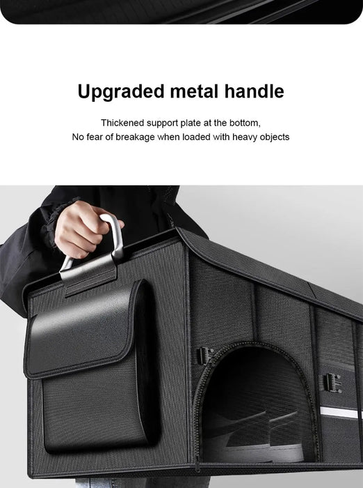 SEAMETAL Foldable Trunk Storage Box Waterproof Oxford Cloth 110L Large-Capacity Car Organizer for Camping/Fishing Easy to Carry