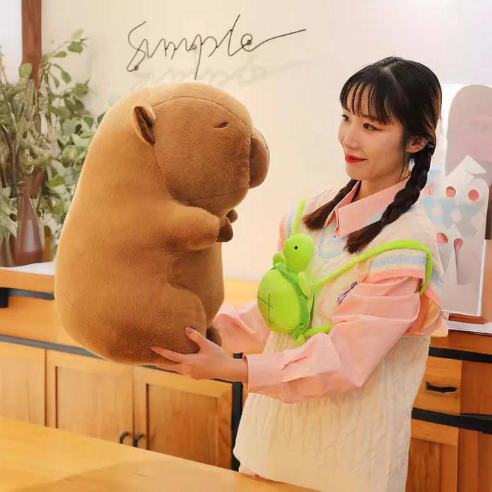 Capybara Turtle Backpack 35Cm Plush Doll Capibala Soft Pillow Living Room Sofa Ornaments Online Celebrity Doll Children'S Gift