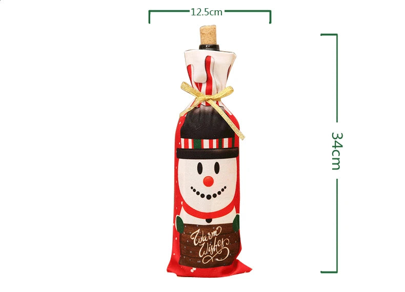 Christmas Wine Bottle Cover Merry Christmas Decorations