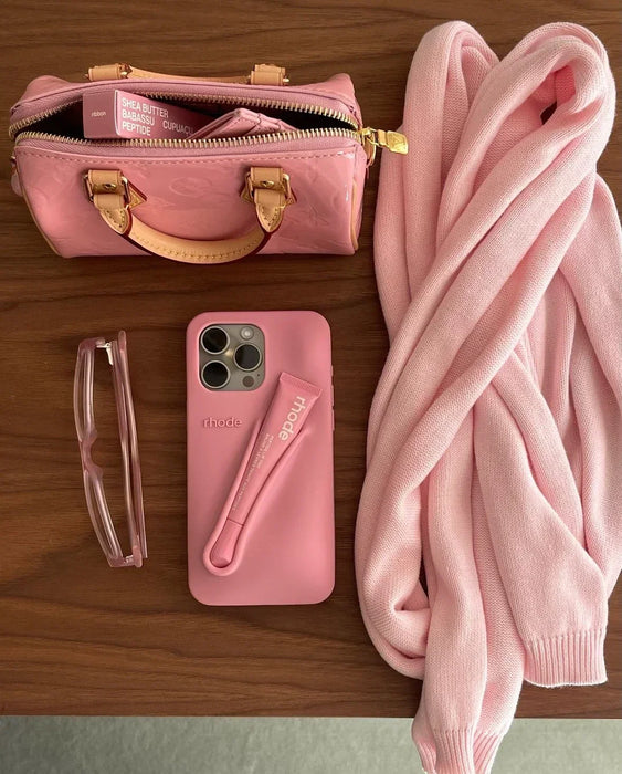 Autumn Edition New Rhode DIY Lipstick Lip Holder Soft Silicone Case for IPhone 16 15 14 13 12 11 Pro Max Plus Phone Stand Cover