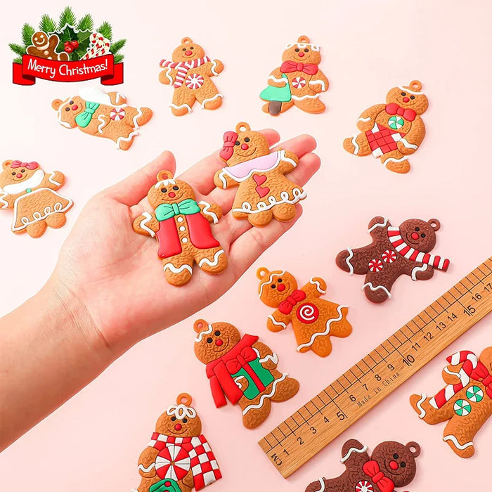 12/6PCS Gingerbread Christmas Pendant Xmas Tree Drop Ornament Kids Toys Gift Xmas New Year Decor Noel Decoration For Home