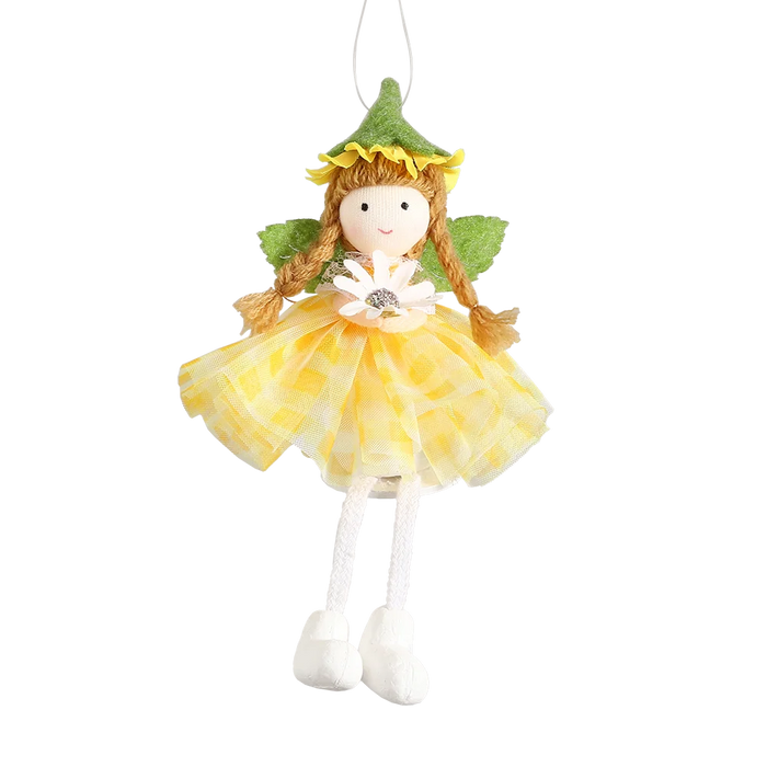 24cm Easter Flower Bunny Ornaments Pink Yellow Gauze Skirt Bunny Easter Party Decor Supplies Home Desktop Decorations Kids Gifts