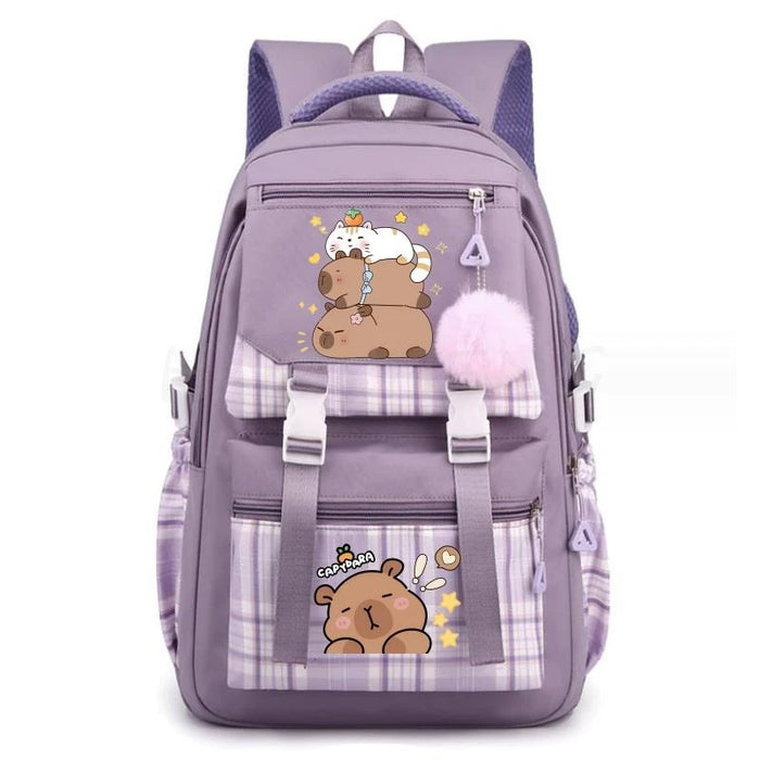 Backpack Lovely Capybara Print Women Laptop Computer Large Capacity School Backpacks for Girls Teenage Packsack 4 Color Gift