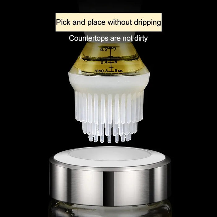 Silicone Oil Brush Bottle Kitchen BBQ Oil Brush Dispenser Not-leaking Barbecue Grill Honey Liquid Baking Pastry Pancake Brush