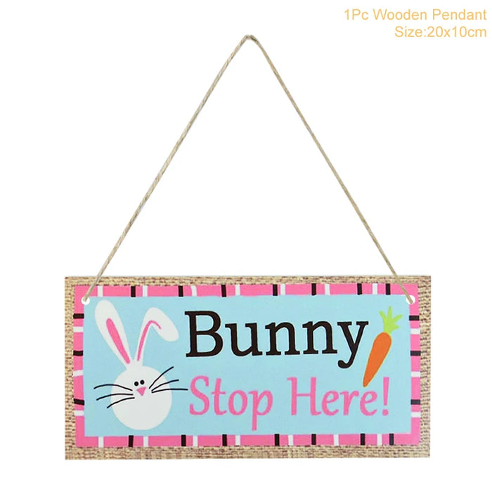 Easter Decoration for Home Wooden Easter Egg Holder Shelves DIY Craft Handmade Ornaments Kids Gift Happy Easter Party Decor 2025