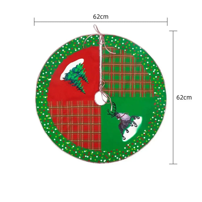 62CM Cartoon Christmas Tree Skirt Crafts Tree Surround Base Set