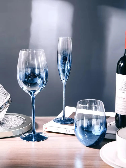 Starry Sky Crystal Glass Tall Wine Glasses Home High-value Light Luxury Internet Celebrity Party Grape Champagne Glasses Set
