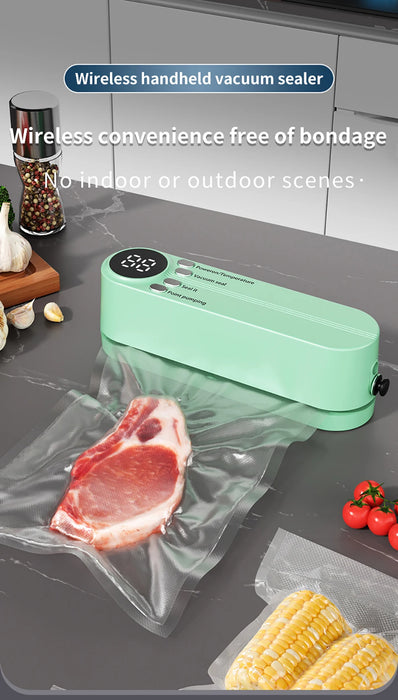 Mini Vacuum Sealer Portable Wireless Food Vacuum Sealer USB Rechargeable Package Plastic Bags Automatic Vacuum Sealing Machine