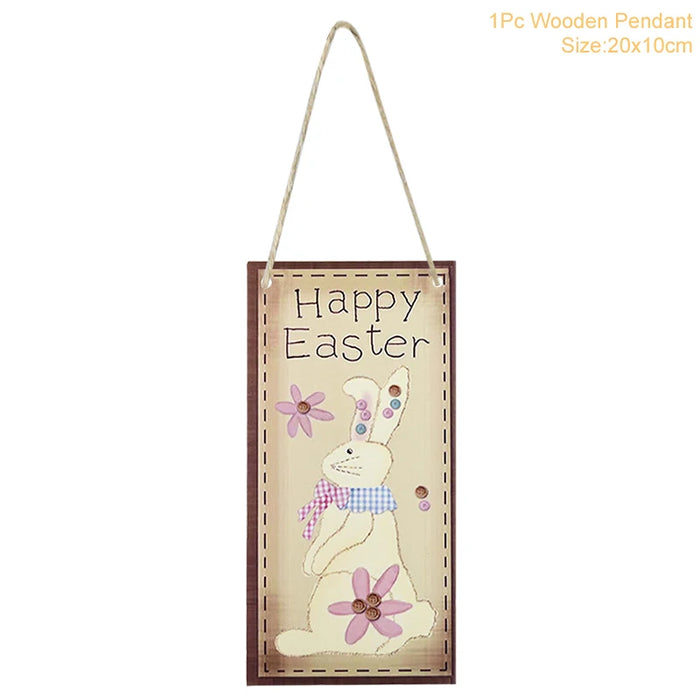 Easter Decoration for Home Wooden Easter Egg Holder Shelves DIY Craft Handmade Ornaments Kids Gift Happy Easter Party Decor 2025