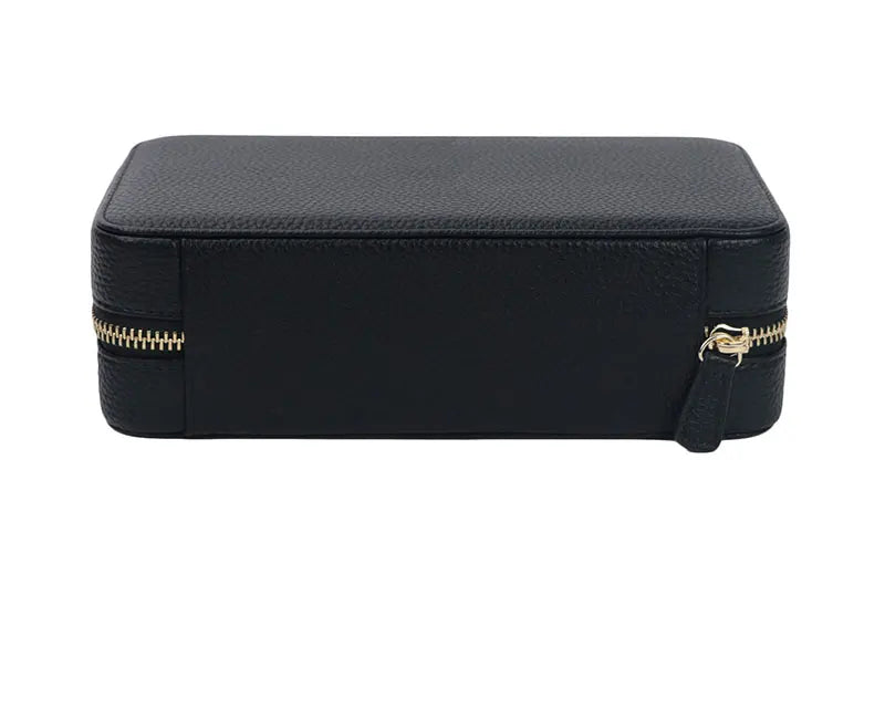 Personalized Emboss Gold Name Pebble Leather Jewelry Storage Box