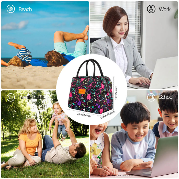 Lunch Box Thermal Bag Portable Waterproof Durable Wide Opening