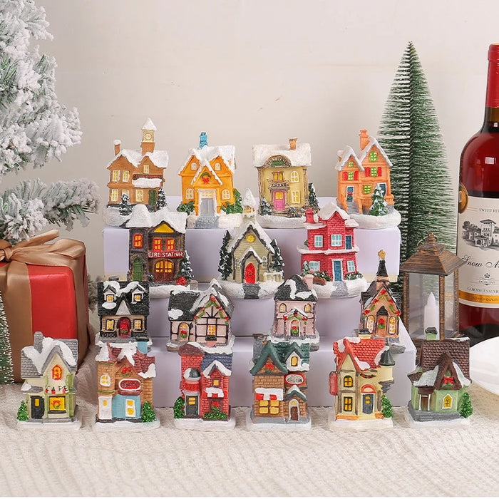 Mini LED Christmas Winter Village Houses Building Collection