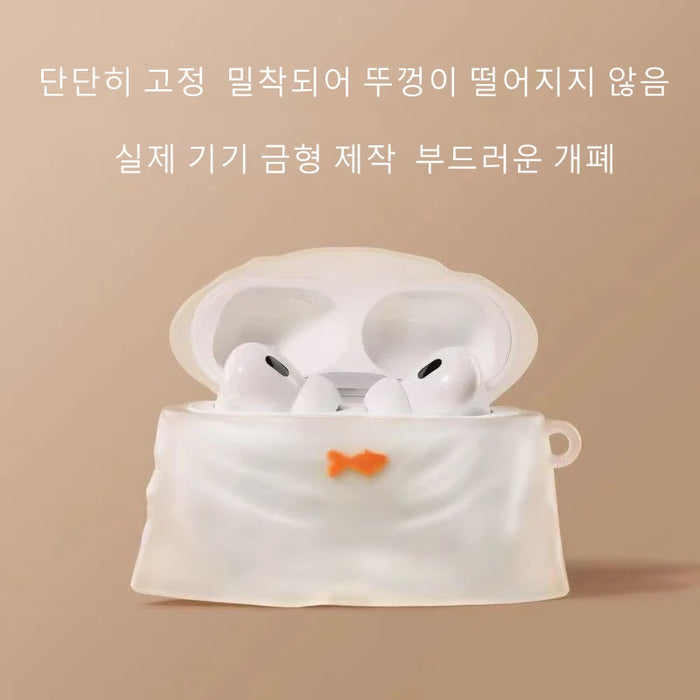 Goldfish-Shaped AirPods 4 Earphone Protective Case, Special Silicone Protective Cover for Apple AirPods Pro/Pro2, Decorative Cute Transparent Pendant, 3D Stereo Design