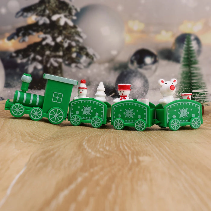 Merry Christmas Train Plastic Ornaments Christmas Cake Decoration for Home 2023 Xmas Kids Gift Navidad Party Happy New Year 2024