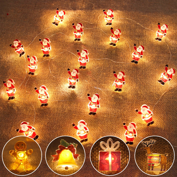 Christmas Santa Claus String Light Garland Xmas Tree Pendant