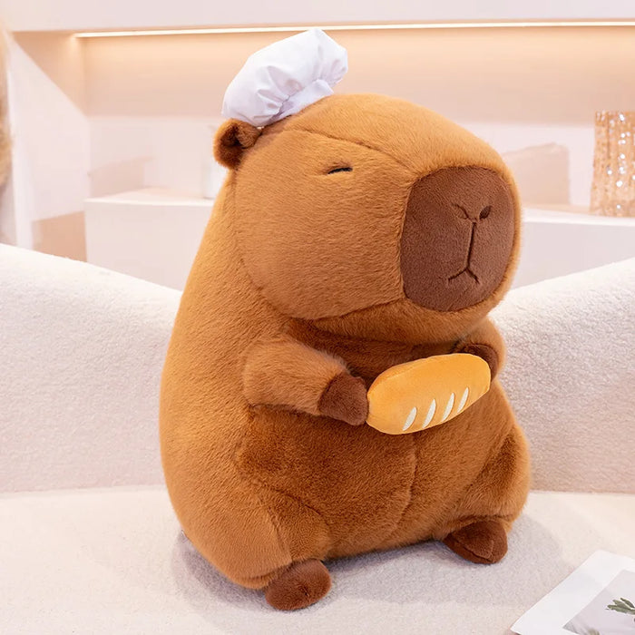 28-50cm Capybara Plush Cook Bread Anime Fluffty Toy Cute Doll Stuffed Animals Soft Doll Plush Christmas Thanksgiving Gift