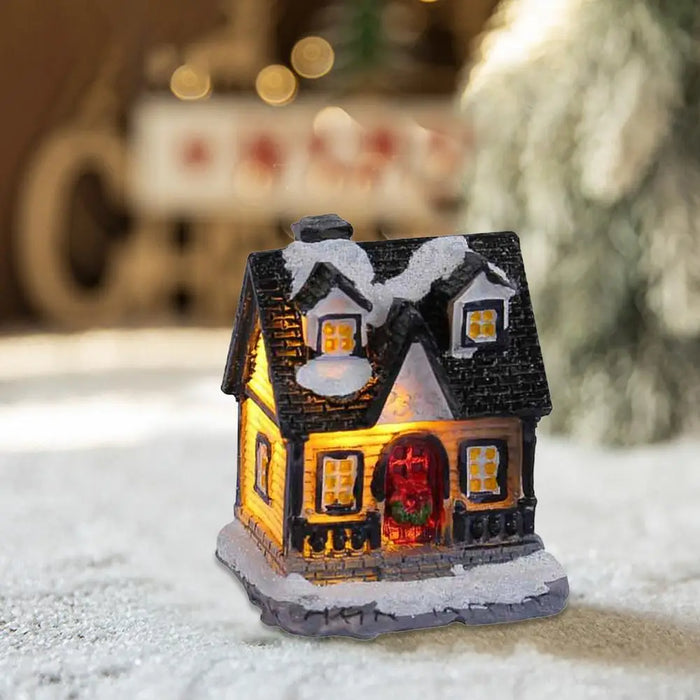 LED Village House Light Up Christmas Village House Resin Light Beacon Table