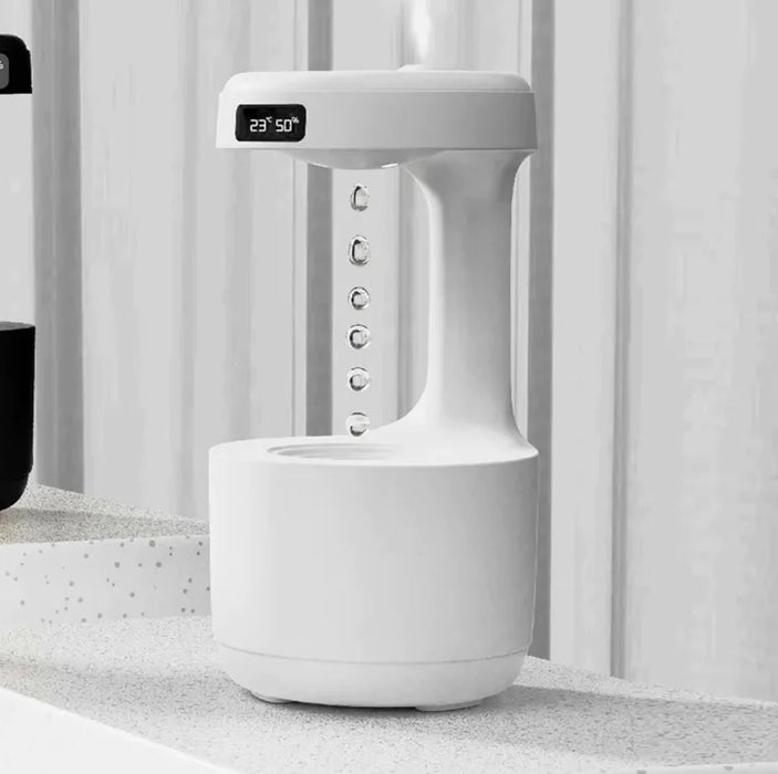Anti-Gravity Water Drop Humidifier With Clock