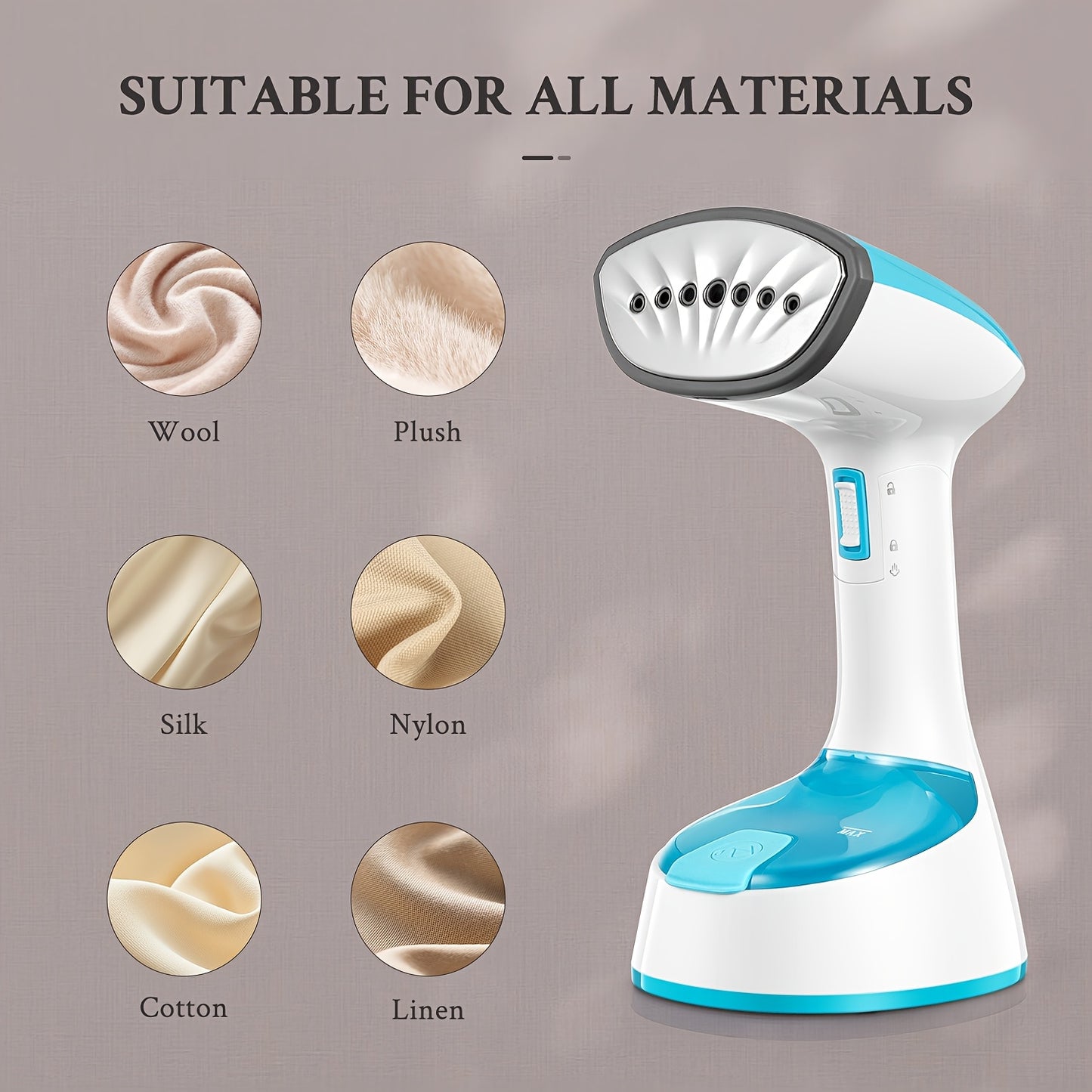 Folding Handheld Clothes Steamer, 20g/ min Strong Steam Output, 25-Sec Fast Heat-up, Garment Wrinkle Remover for Home, Office & Travel, Aqua, By Yabano