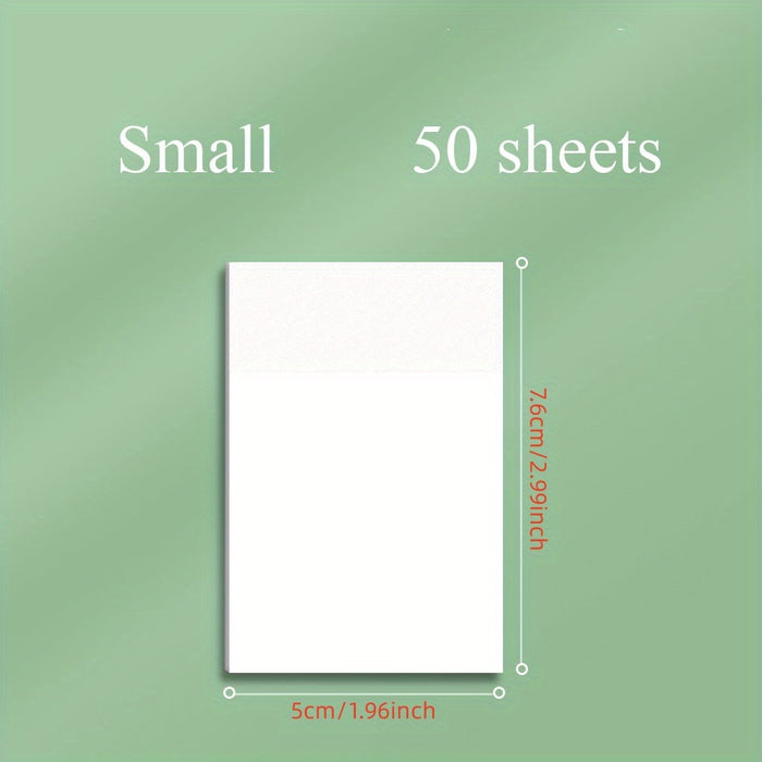 50 Sheets Transparent Sticky Notes, Suitable For Notebooks, Diaries, School Stationery Supplies, Office Supplies, Large/medium/small Art Supplies