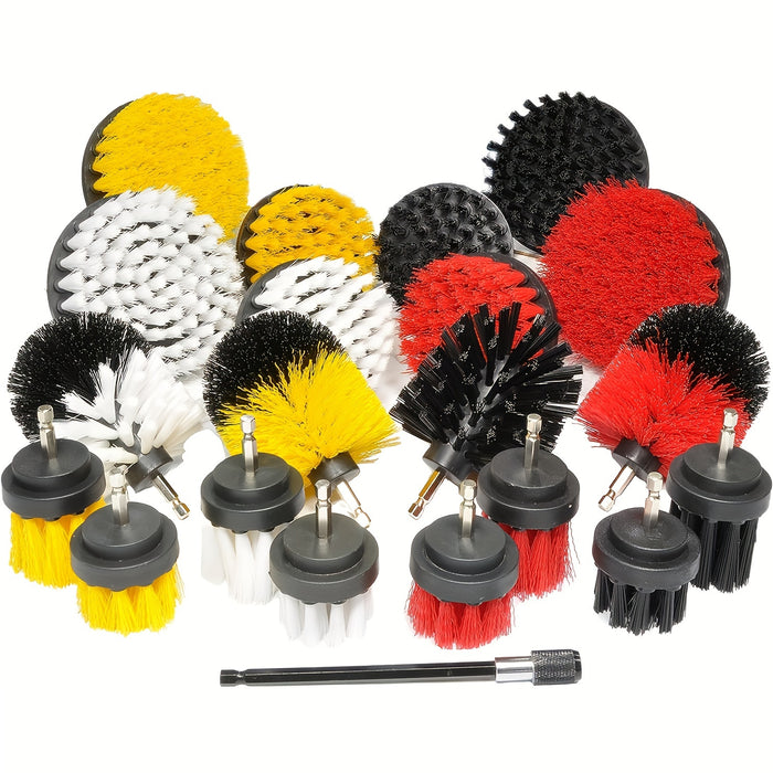 3/7/11/20/21/31pcs Drill Brush Attachment Set, Power Scrubber Wash Cleaning Brushes Tool Kit, All Purpose Drill Brush with Extension for Grout Floor, Tub Shower Tile, Bathroom, Kitchen Surface And Car
