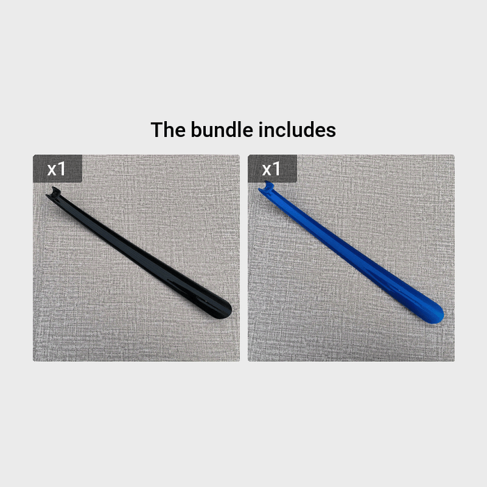 1pc Ergonomic Shoe Horn - 16.54inch Long, Thick Plastic, No-Bend Design for Easy Shoe Wear at Home or Hotel, Blue & Black Options