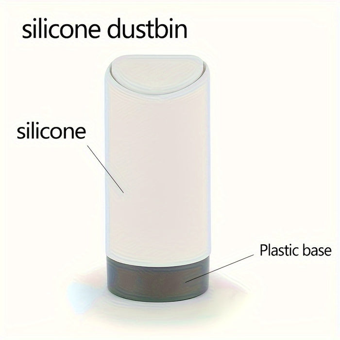 Black/White Car Garbage Can Car Trash Silicone Convenient Sanitary Noiseless Storage Box