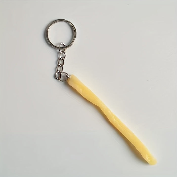 Simulation Fried Chicken Keychain Cute Funny PVC Key Chain Ring Purse Bag Backpack Charm Earbud Case Cover Accessories Photo Booth Props Gift