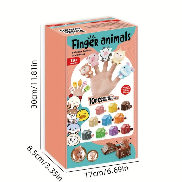 Toys for Kids Ages 1-3 Years Old - 20-Piece Farm Finger Puppets Set, Barn Counting & Matching Sorting Fine Motor Skills Educational Toys, Christmas and Birthday Gift