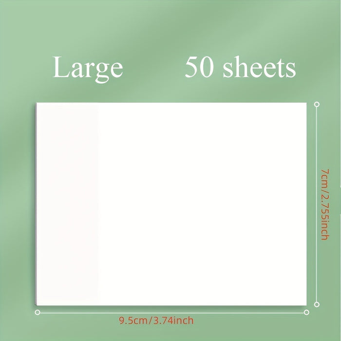 50 Sheets Transparent Sticky Notes, Suitable For Notebooks, Diaries, School Stationery Supplies, Office Supplies, Large/medium/small Art Supplies