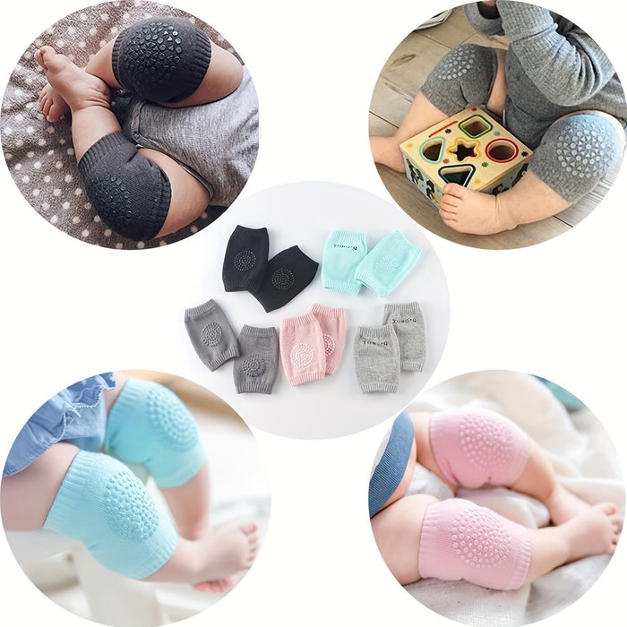 6 Pairs of Baby Crawling Non-Slip Knee Pads, Unisex Baby Toddler Knee Pads, Cartoon Elastic Knee Pads, Four Seasons Warm Accessories