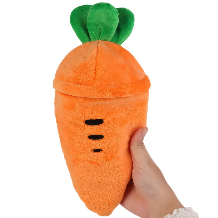 Easter Bunny Plush Toy with Zip-Up Carrot Hideaway - 11" Orange Polyester Stuffed Animal, Perfect for Birthday & Holiday Gifts, Cozy Sofa Decor
