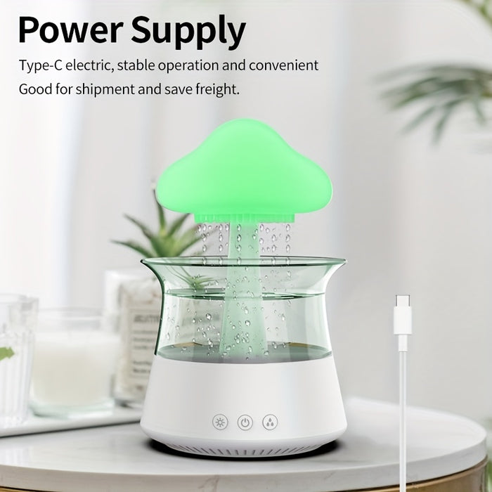 Rain Cloud Aromatherapy Essential Oil Diffuser, Zen Master Diffuser, Rain Cloud Night Light, Mushroom Lamp Diffuser, Mini Humidifier, Desk Fountain, Bedside Sleep Relaxation, Mood-Enhancing Water Droplet Sound.