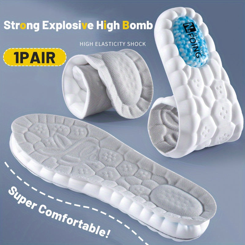 1 Pair TPU Sports Insoles with Explosive Rice Capsules - Shock Absorbing, Breathable, Lightweight Running Inserts for Enhanced Comfort and Support